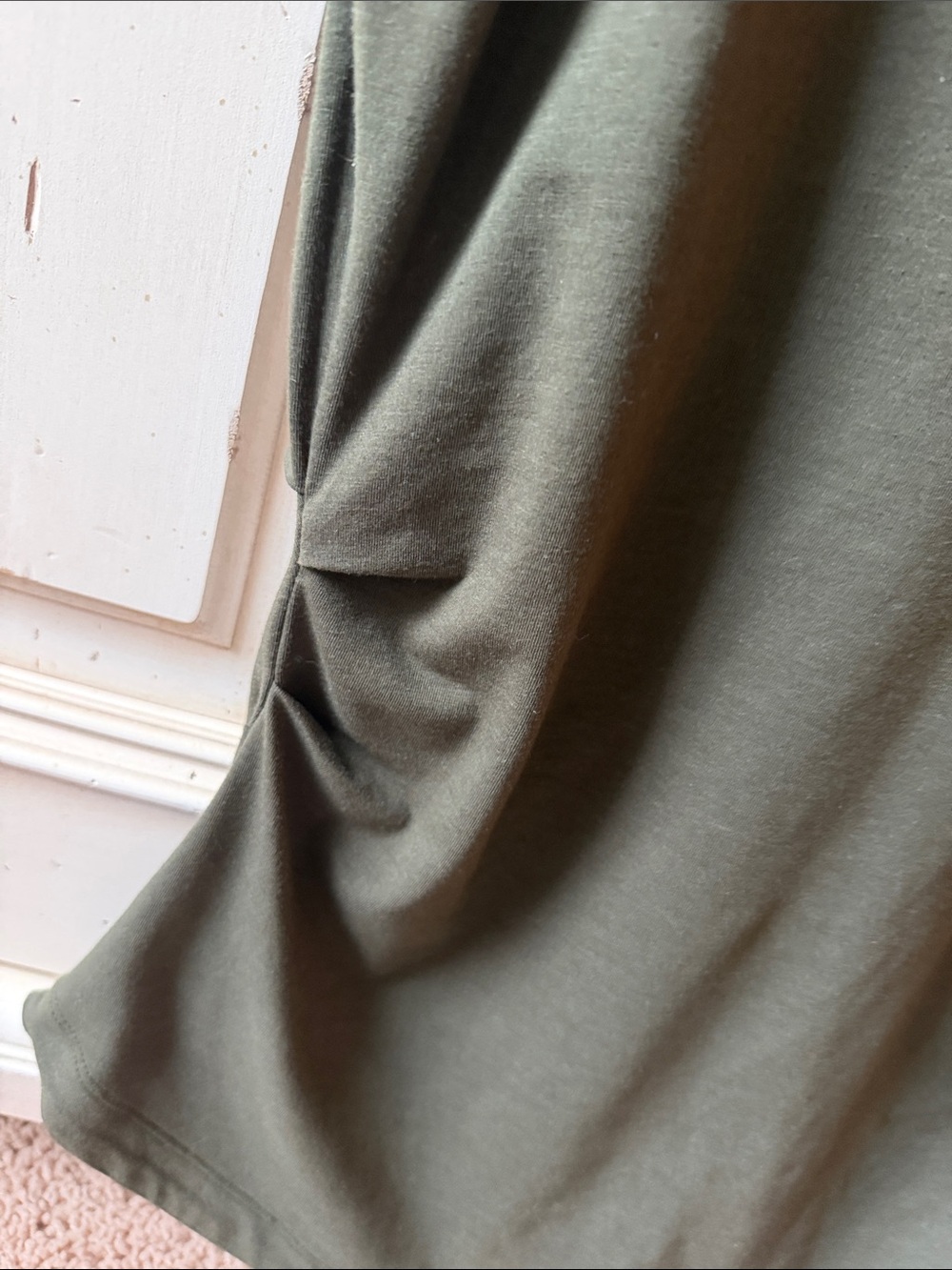 Athleta Olive Green V-Neck Short Sleeve Tee - Picture 5 of 6